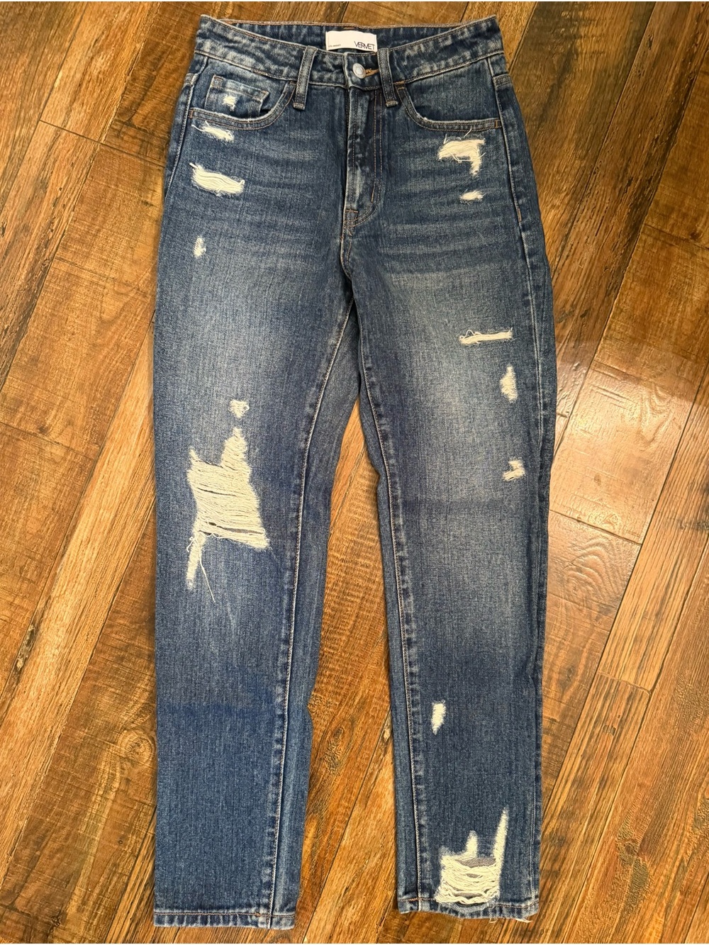 Distressed Skinny Jeans - Blue